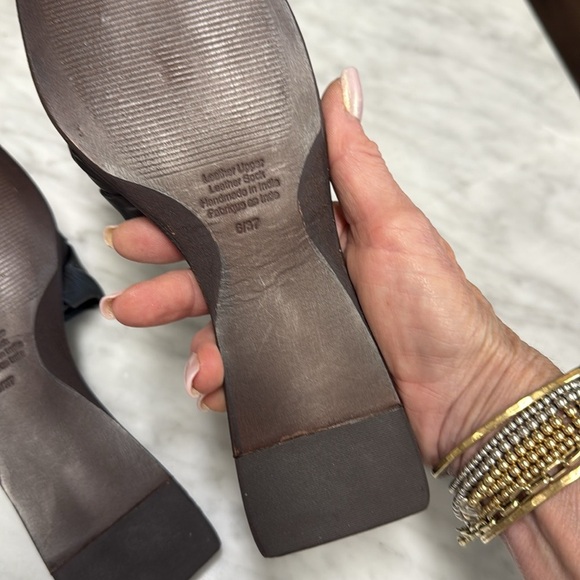 Sam Edelman Black Leather Woven SLip On Flats Size 37 - Picture 8 of 8